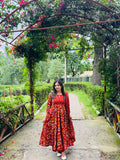 Load image into Gallery viewer, Red Anarkali suit set