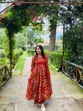 Load image into Gallery viewer, Red Anarkali suit set