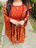 Load image into Gallery viewer, Red Anarkali suit set