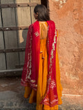 Load image into Gallery viewer, Golden Anarkali Suit set