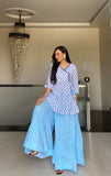 Load image into Gallery viewer, Rangreshe Blue kurta Palazzo Set
